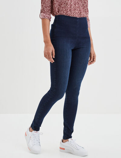 Jegging slim taille haute denim blue black femme