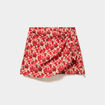 Jupe-short taille &eacute;lastique rouge coquelicot femme