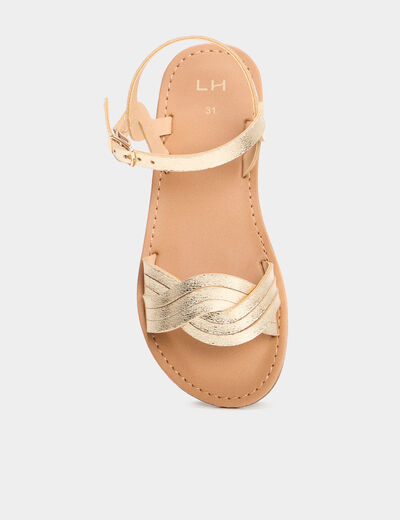 Sandales plates jaune or fille