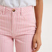 Jean droit taille haute coton rose clair femme