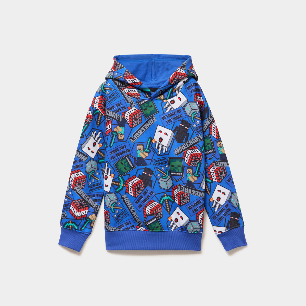 Sweat hoodie &agrave; capuche Minecraft bleu gar&ccedil;on