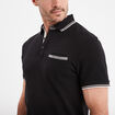 Polo piqu&eacute; manches courtes coton noir homme