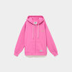 Sweat zipp&eacute; &agrave; capuche rose fushia femme