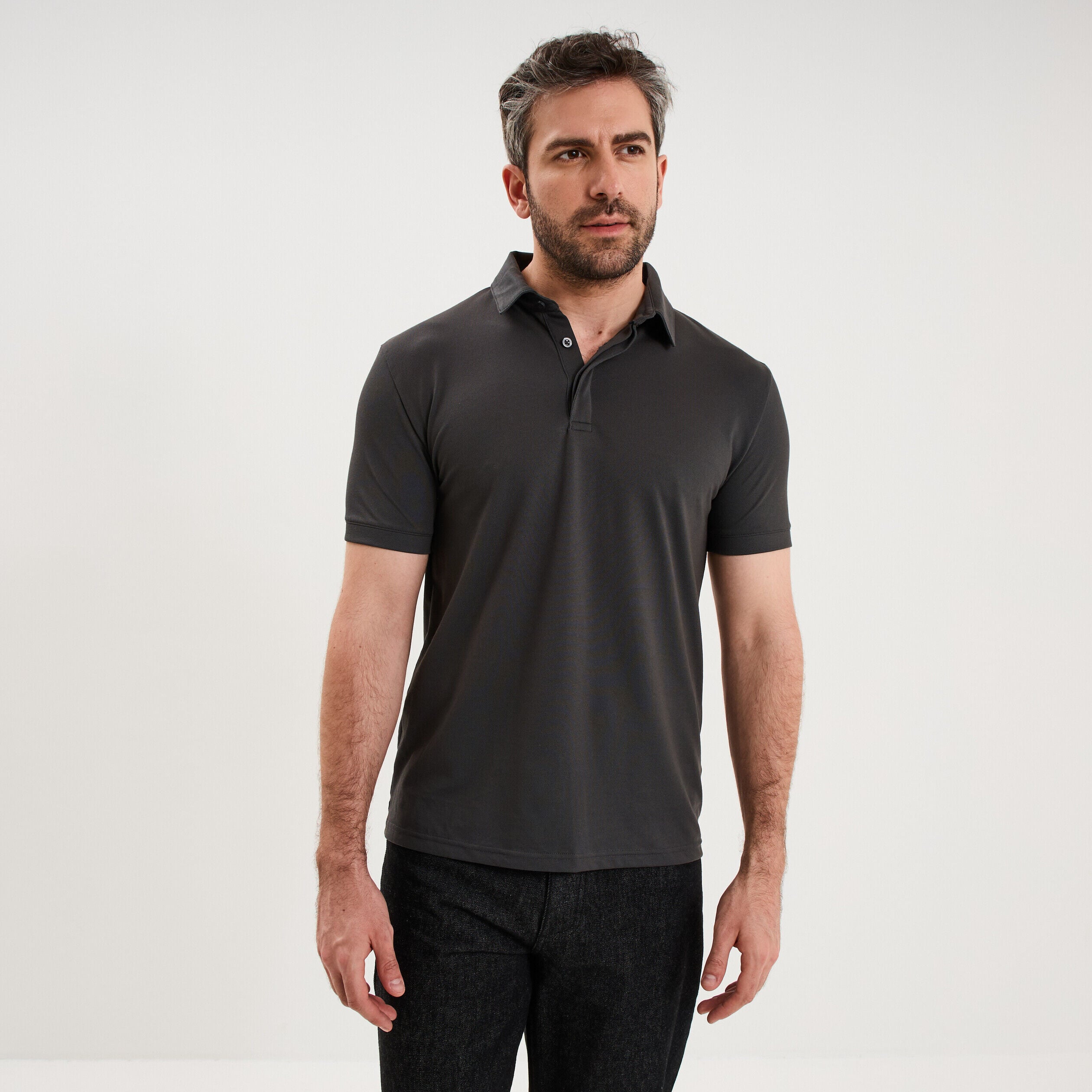 Polo manches courtes gris homme LH