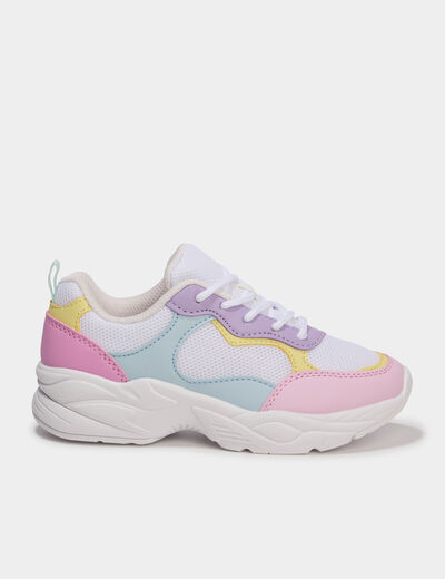 Baskets running semelle m&eacute;moire de forme multicolore fille