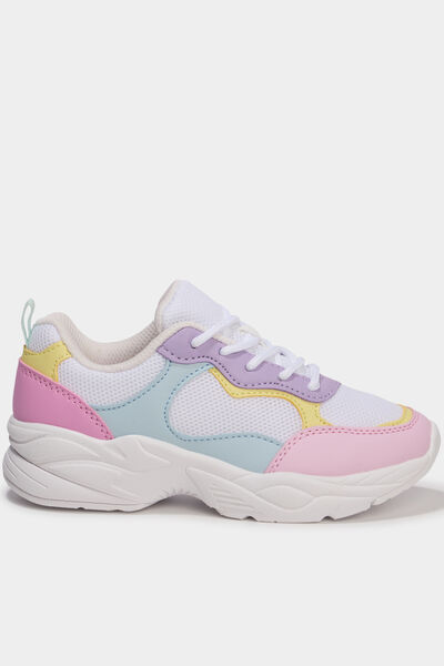 Baskets running semelle m&eacute;moire de forme multicolore fille