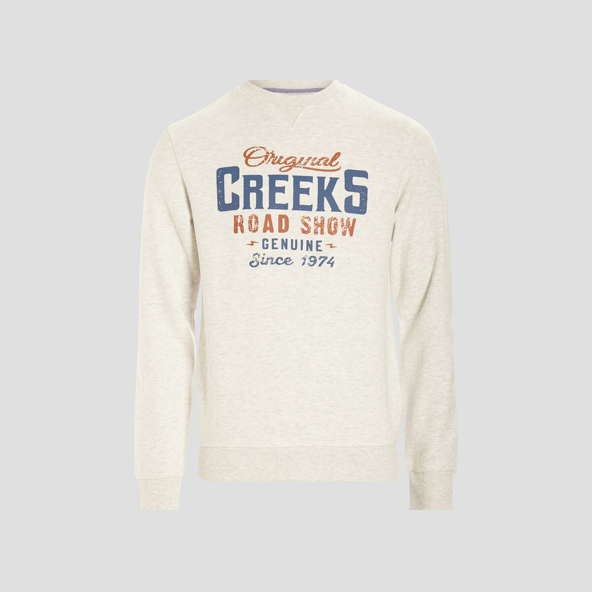 Sweat à col rond Creeks ivoire homme