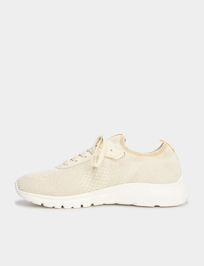 Baskets running à lacets sable femme