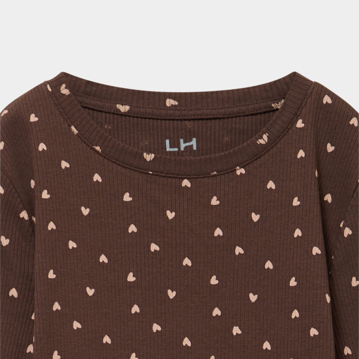 T-shirt c&ocirc;tel&eacute; ajust&eacute; manches longues marron fille