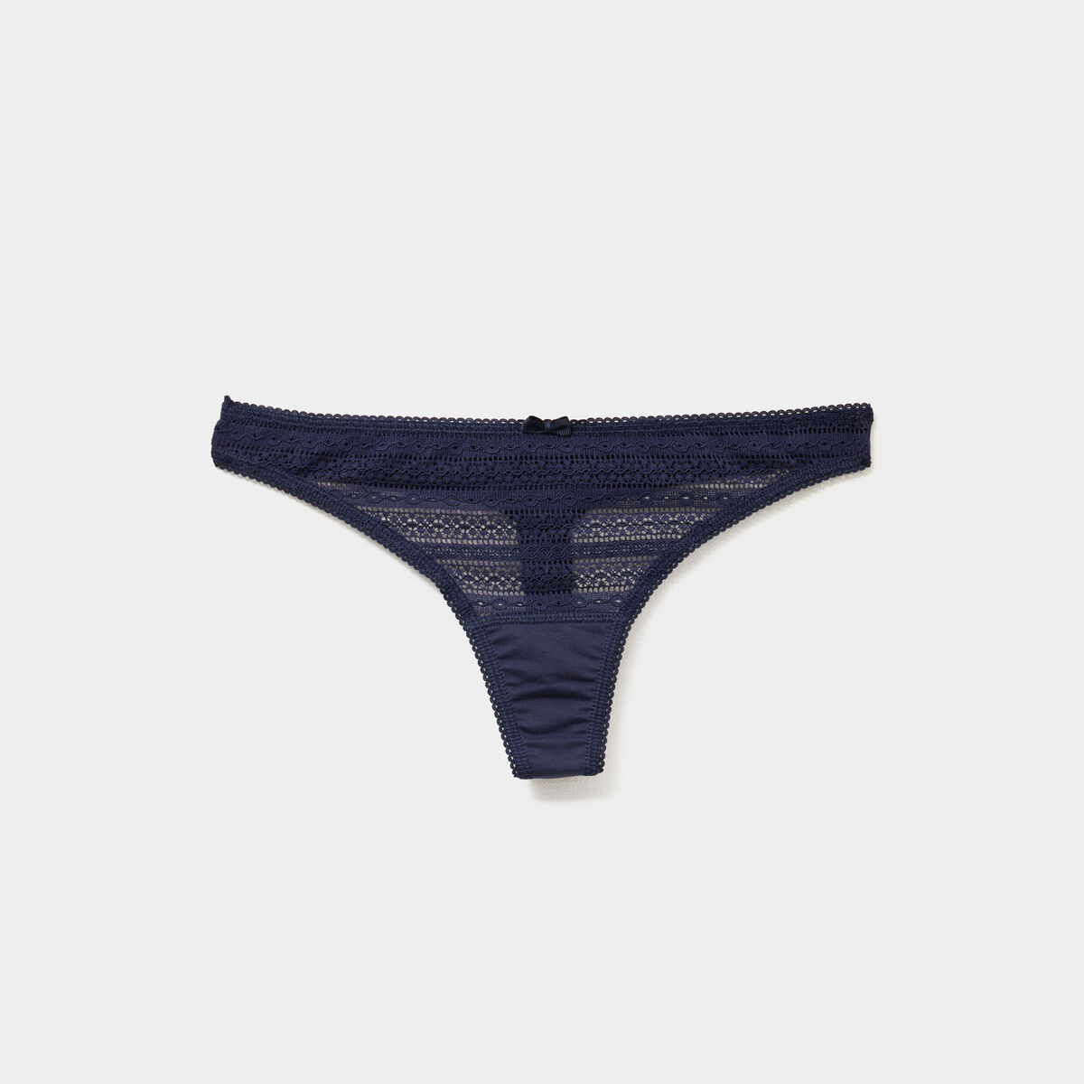 String en dentelle bleu marine femme