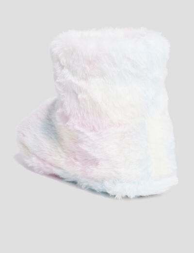Chaussons bottines fourrure tie and dye multicolore fille