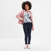 Pull col rond manches longues bleu femme