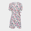 Robe courte portefeuille ecru femme