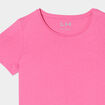 T-shirt manches courtes en coton rose fushia fille