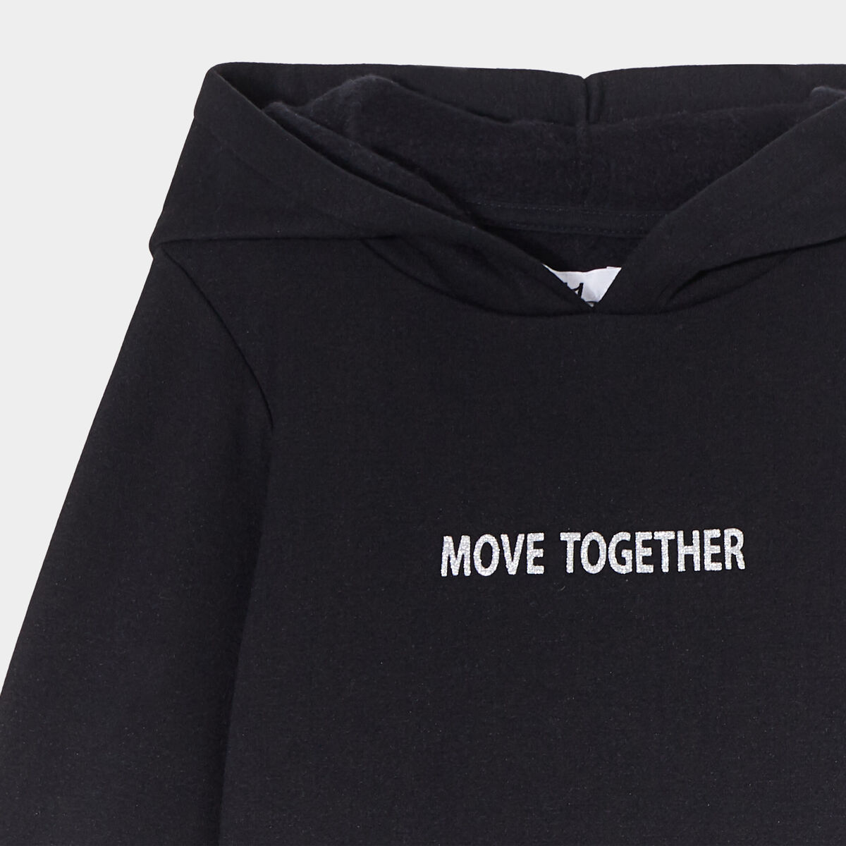 Sweat à capuche hoodie droit noir fille
