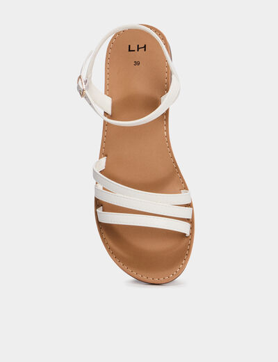 Sandales plates blanc femme