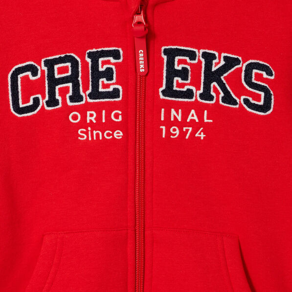 sweat zippe a capuche creeks rouge garcon Sweat zippé à capuche Creeks rouge garçon