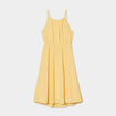Robe midi évasée à bretelles jaune clair femme