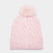 Bonnet &agrave; pompon rose fille