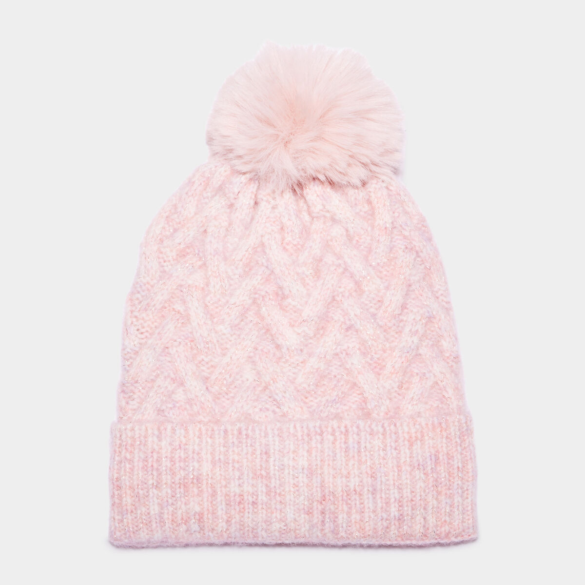 Bonnet &agrave; pompon rose fille