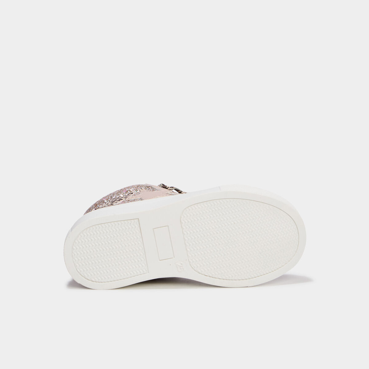 Baskets montantes zipp&eacute;es &agrave; paillettes rose fille