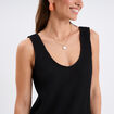 Robe longue en crochet bretelles larges noir femme