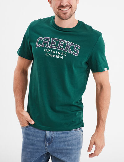 T-shirt à manches courtes coton Creeks vert foncé homme