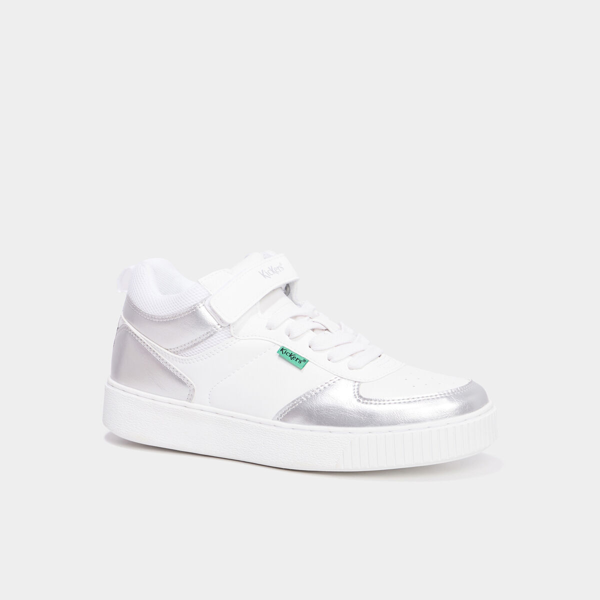 Baskets montantes Kickers Tylem gris argent femme