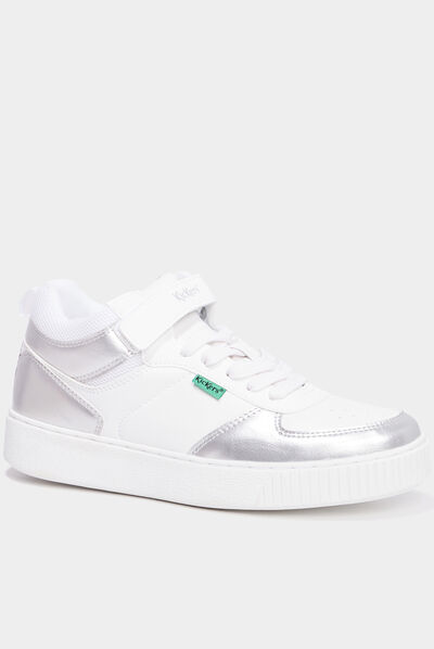 Baskets montantes Kickers Tylem gris argent femme