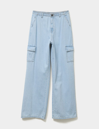 Jeans cargo poches à rabat Liberto denim triple stone femme