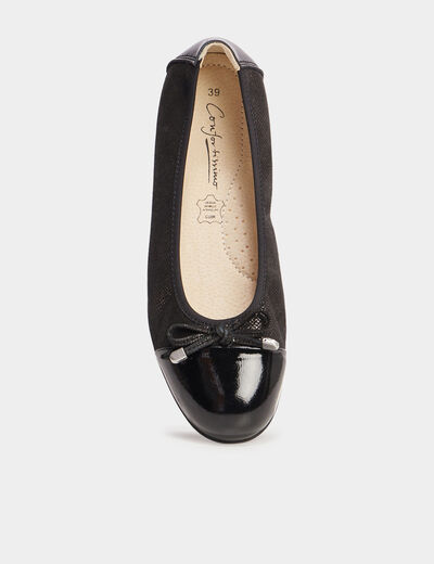 Ballerines en cuir Confortissimo noir femme