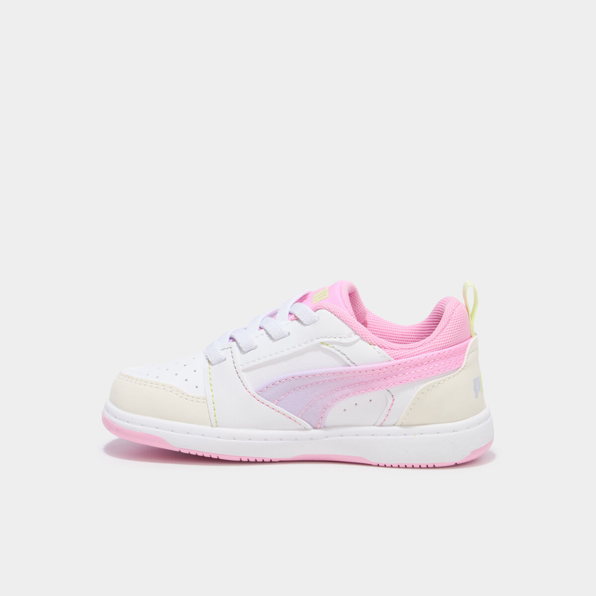 Tennis basses &agrave; lacets Puma Rebound Come rose clair fille