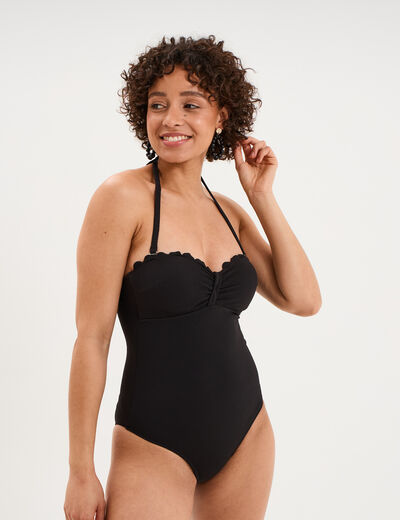 Maillot de bain une pi&egrave;ce dos nu noir femme