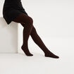 Collants int&eacute;rieur polaire marron fonc&eacute; femme