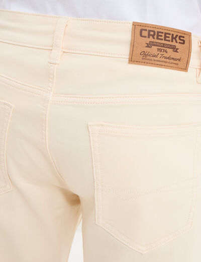 Bermuda en jean straight 5 poches ecru homme