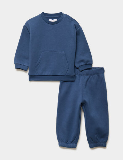 Ensemble de jogging molletonn&eacute; bleu marine b&eacute;b&eacute; gar&ccedil;on
