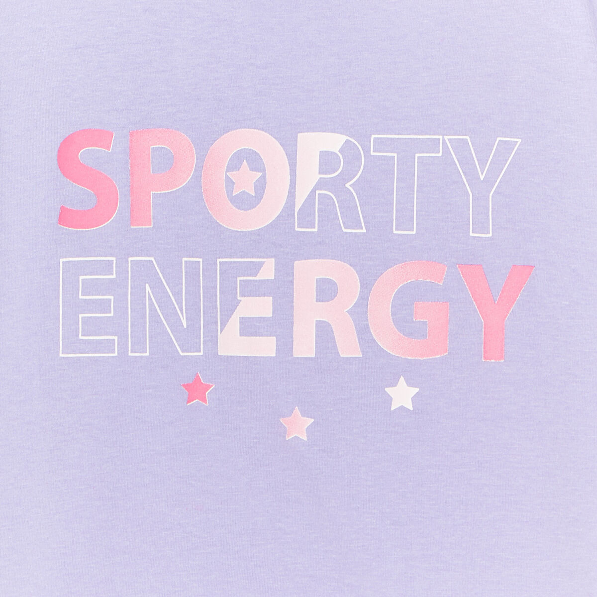 T-shirt droit manches courtes coton mauve fille