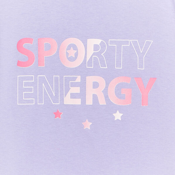 T-shirt droit manches courtes coton mauve fille