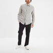 Chemise manches longues 1 poche vert kaki homme