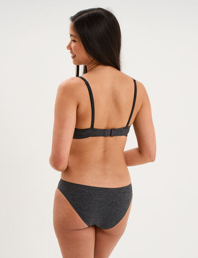 Soutien-gorge corbeille padd&eacute; microfibre gris femme