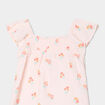 Blouse smockée à volants gaze de coton rose clair bébé fille