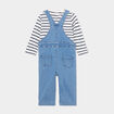 Ensemble 3 pi&egrave;ces salopette jean Creeks bleu marine b&eacute;b&eacute; gar&ccedil;on