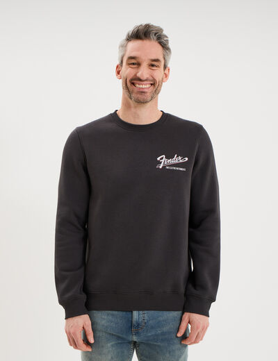 Sweat molleton manches longues Fender noir homme