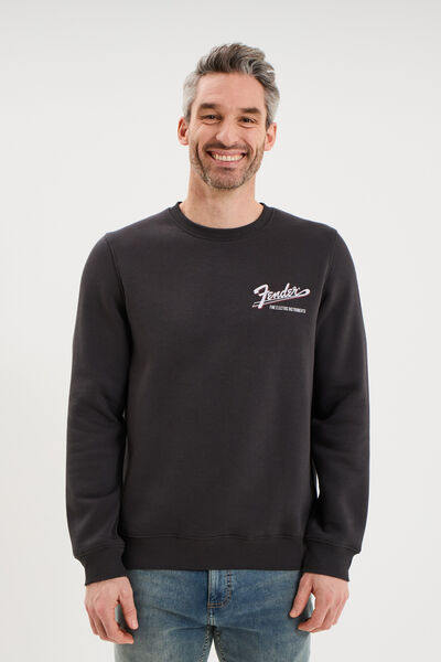 Sweat molleton manches longues Fender noir homme