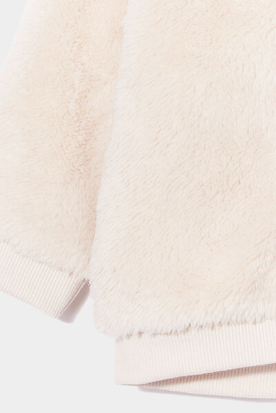 Gilet fausse fourrure zippé à capuche beige bébé garçon