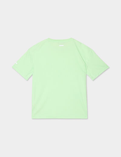T-shirt oversize manches courtes Run-Up vert fluo garçon