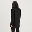 Caban boutonné mi-long noir femme