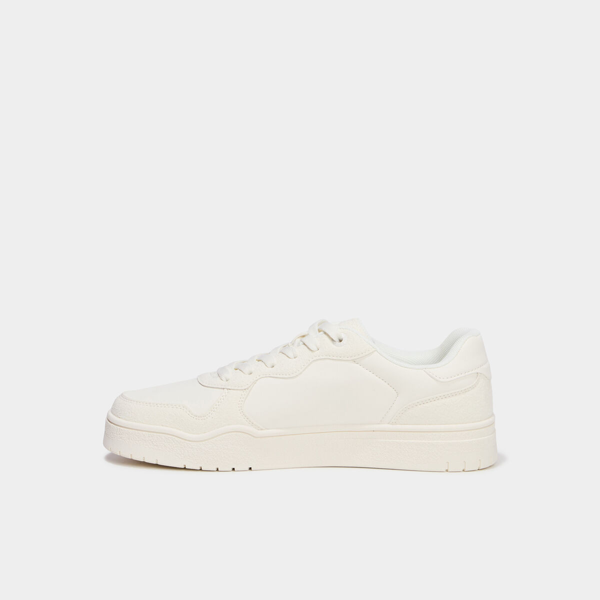 Baskets &agrave; lacets avec semelle &eacute;paisse blanc homme