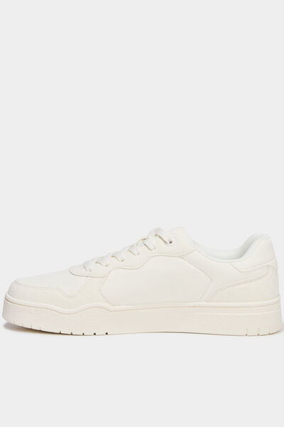 Baskets &agrave; lacets avec semelle &eacute;paisse blanc homme