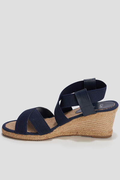 Sandales compensées bleu femme